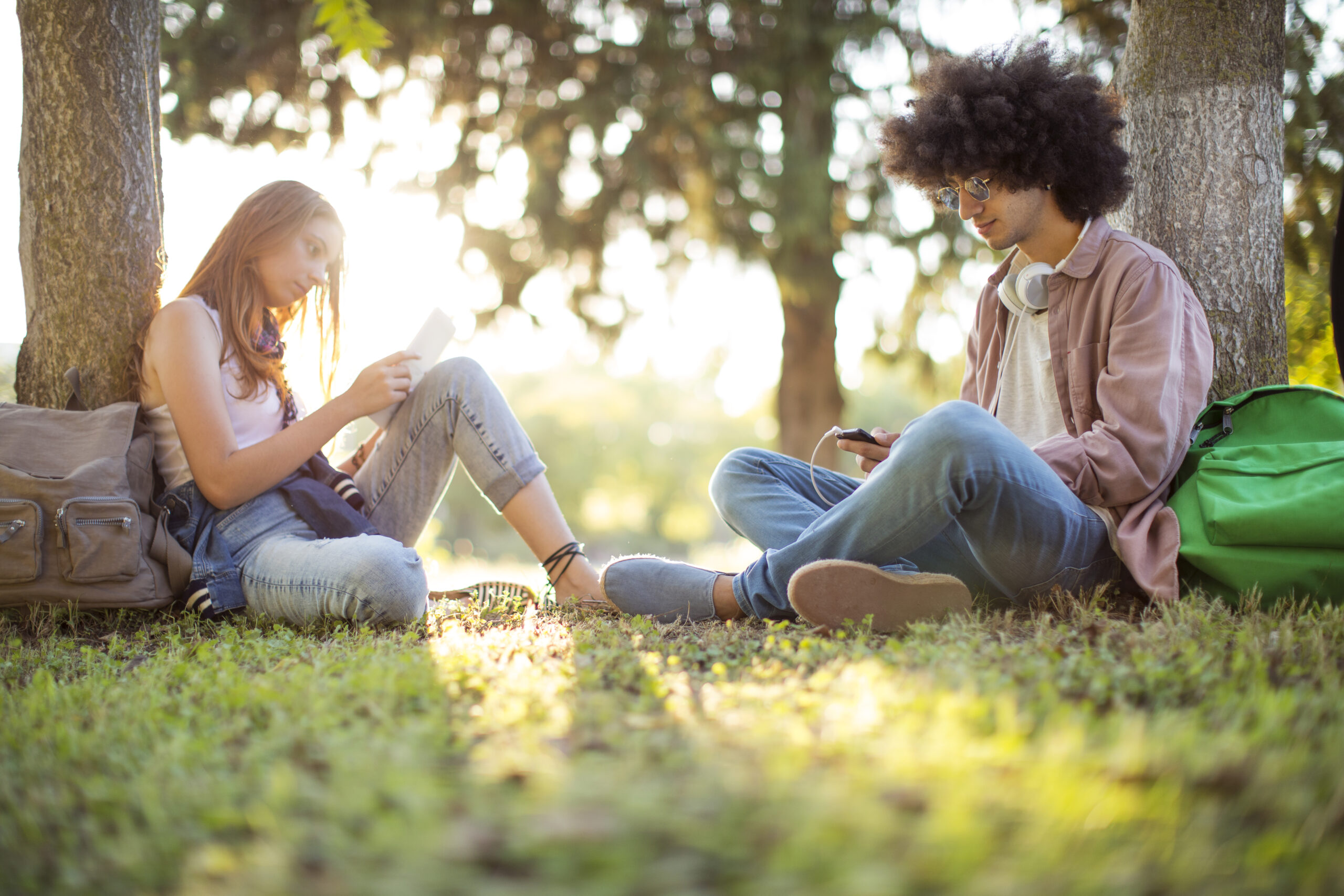 Young students on campus
