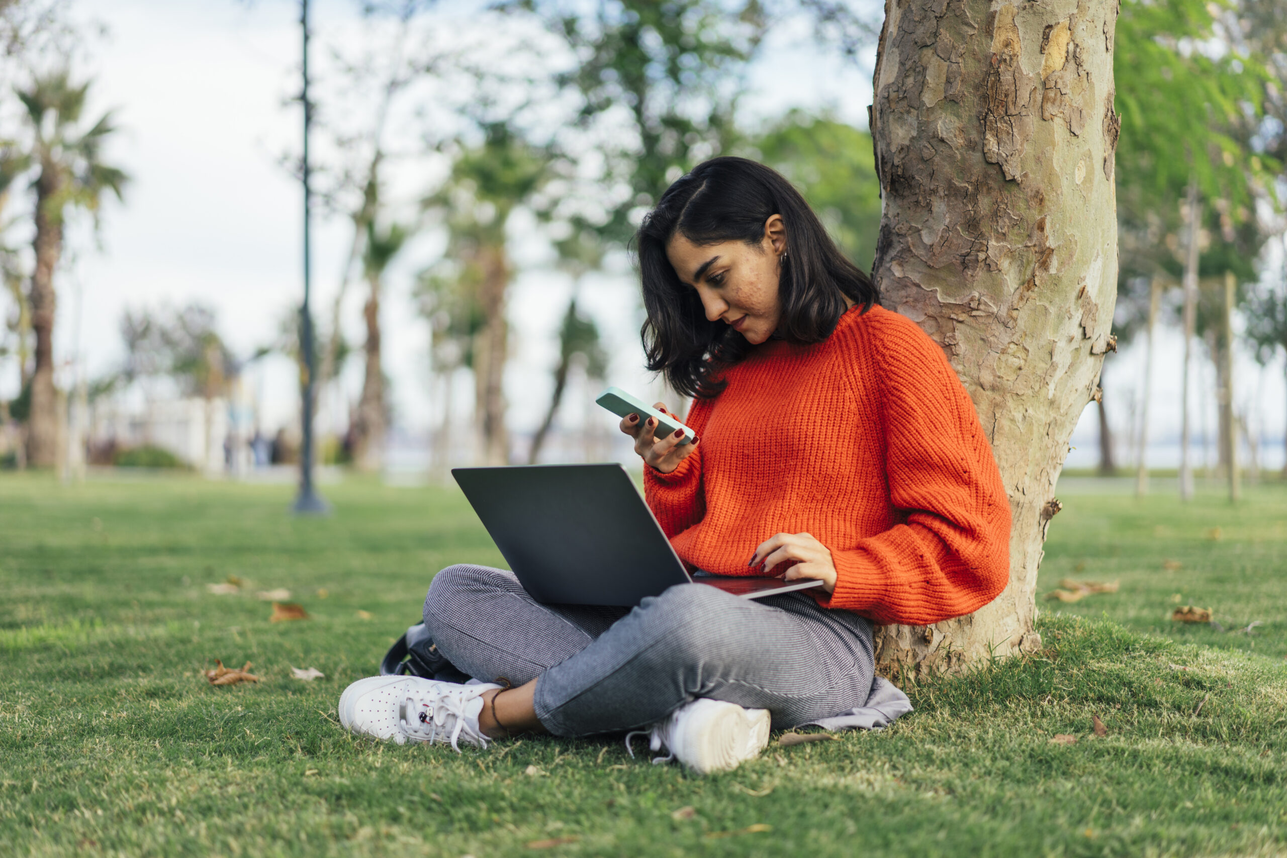 Studying in the park